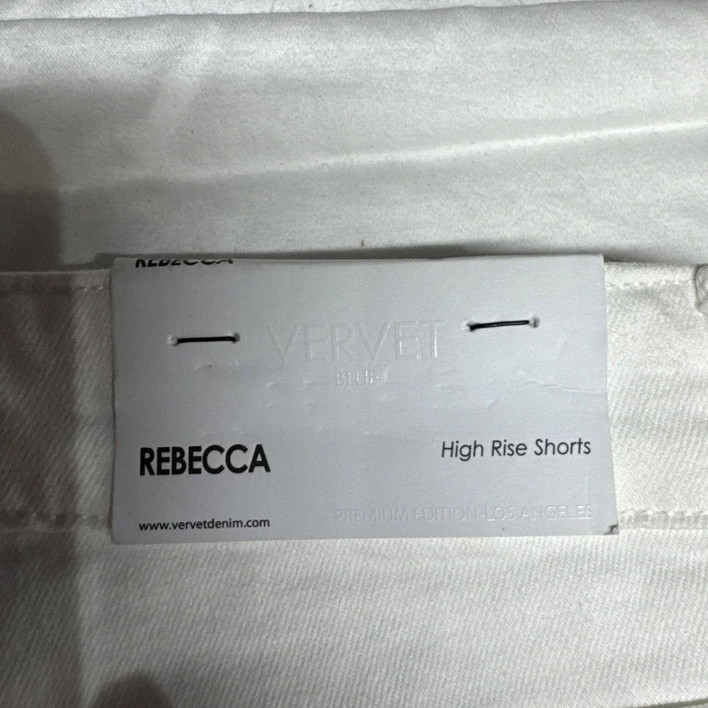 Vervet Rebecca High Rise Shorts White Medium